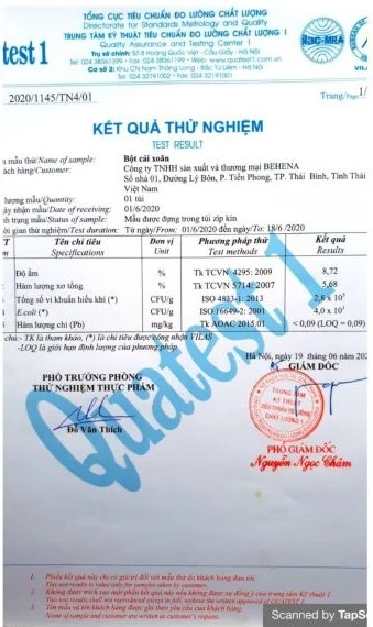 Kết quả thử nghiệm